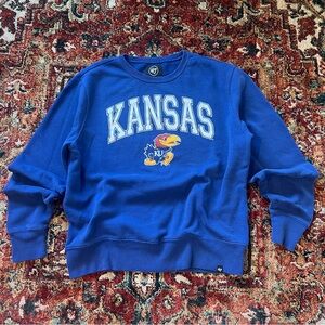 47 Brand Blue Kansas Crewneck Sweater